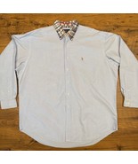 Vtg Polo Ralph Lauren Blake Shirt Mens XL Button Up Blue Plaid Collar Re... - $544.14 MXN