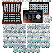 Complete HOLOGRAM America the Beautiful Parks Quarter 56-Coin in Cherry ... - £139.71 GBP