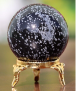 100g!-40mm- Indigo Gabbro Crystal Healing Charged Reiki Sphere Ball + Stand - $105.84 CAD