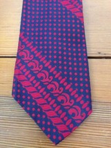 Vtg 70s Dot Quality Shop Arlington VA Red Navy Blue Nylon Tie USA Made 4... - £15.04 GBP