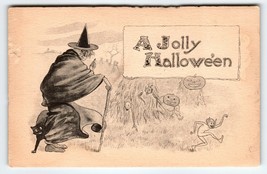 Antique Halloween Postcard Witch Creatures Black Cat Fantasy Barton &amp; Spooner - £59.47 GBP