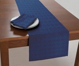 Chandler Fabric Table Runner 14&quot;X70&quot; Navy Blue Easy Care Spill Proof - $36.14