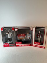 Coca-Cola Town Square Collection Christmas figure lot of 3 all in orig b... - $18.00