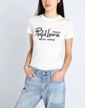 POLO RALPH LAUREN LOGO RIBBED COTTON TEE T-shirt Size Large - £37.53 GBP