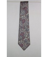 Christian Dior PaisleyTie All Silk Necktie 58 Inches Gray White Slate Rust - $189.87 MXN