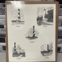 Cotton Ketchie Signed Drawings/Composite of N.C. Lighthouses - £46.83 GBP