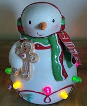 Hallmark Seasons Treatings Musical Snowman Gumdrops Gingerbread Lights S... - £35.43 GBP
