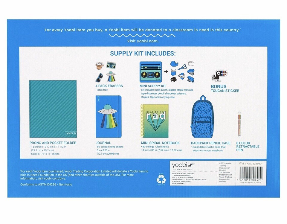 One sets Yoobi School Fashion Supply Kit. Nice For Home Or School Free Shipping. Item image 5