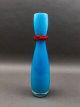Rony Plesl B.A.G. Czech Republic Turquoise And Red Hourglass Art Glass V... - $3,636.51 MXN
