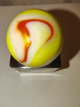 Vintage Peltier? Marble Red &amp; Orange Peltier Shooter 0.87” (Ref #30) - $9.99