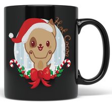 PixiDoodle Dog Christmas Coffee Mug - Puppy Christmas Kids Hot Cocoa (11 oz, Bla - £20.49 GBP+