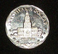 1982 Pam Papel Mint Coin Token Pennsylvania Pa Independence Hall State Seal 1887 - £19.10 GBP