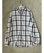 Express Modern Fit Mens XL Pink Blue Gray Plaid Long Sleeve Button Up Shirt - $30.74 CAD