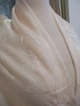 Sheer Elegant Designer Fabric Champagne Shimmery Chiffon Delicate Self Designs - £26.85 GBP