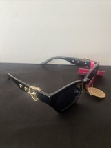 Betsey Johnson Black &amp; Gold Sunglasses New Bj 24 178 - £17.38 GBP