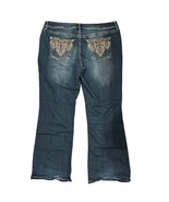 APT.9 Bootcut Jeans 16WS Embellished Pockets Gem Button Stretch Denim - $34.17 CAD