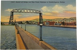 Vintage Postcard, Aerial Lift Bridge and Ship Canal, Duluth-Superior Harbor - £7.98 GBP