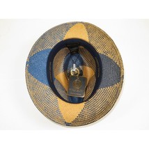 Men's Bruno Capelo Genuine Straw Fedora Hat Cubano CU403 Denim/Cognac image 5