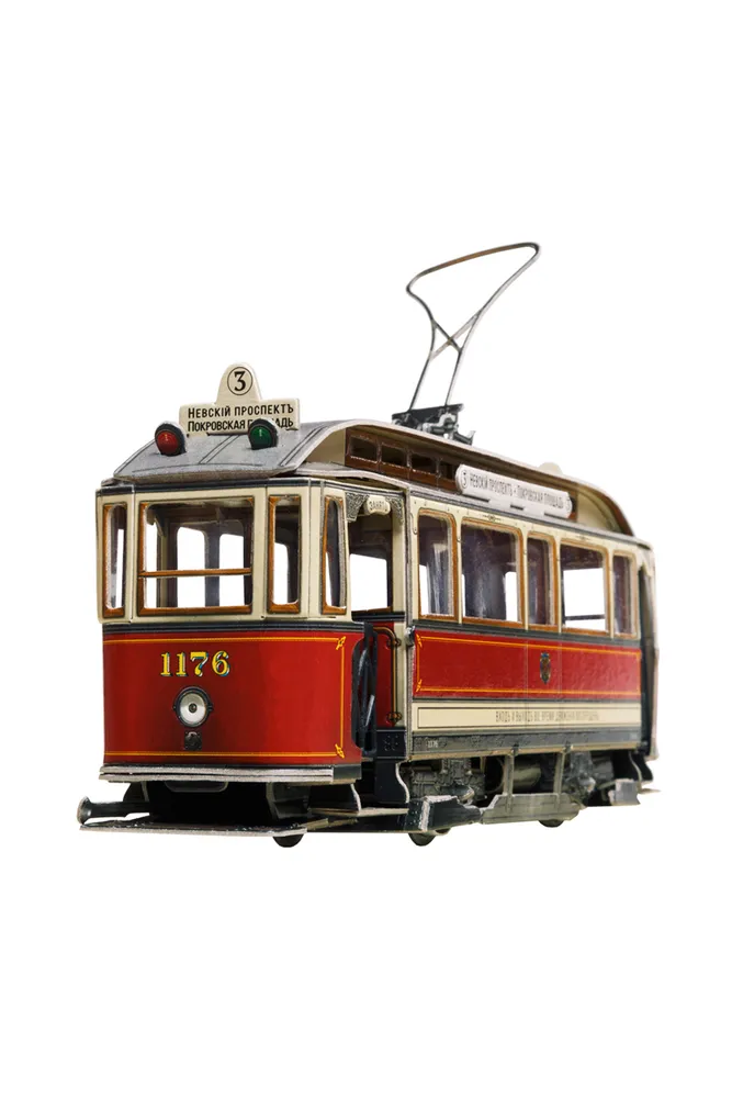 DIY 3D Cardboard Tram Model Saint Petersburg 1907 Brush Historic Tram Pu... - €33,53 EUR