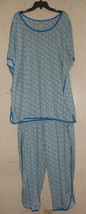 New Womens Anthony Richards Blue Heather W/ Hearts Knit Pajama Set Size 5X - £29.38 GBP