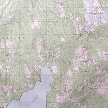 Map Unity Pond Maine 1982 Topographic Geo Survey 1:24000 27 x 22&quot; TOPO4 - $44.99