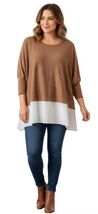 Style &amp; Co Golden Brown Dolman Sleeve Layered Look Woman Sweater (XL) Pr... - $19.79
