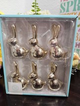 Easter Martha Stewart Gold Bunny Rabbit MINI Figurines Tabletop Decor 3.25&quot; - £23.93 GBP