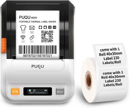 PUQU Label Maker | Portable Bluetooth Thermal Label Printer Q00 with - £40.74 GBP