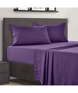 Purple Microfiber Comfort 4 Piece Bed Sheet Set Deep Pocket 1800 Series ... - £18.87 GBP+