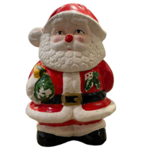 VTG Santa Claus St. Nick Ceramic Porcelain Cookie Jar Christmas Holiday Decor - £31.65 GBP