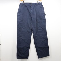 Carhartt Original Dungaree Fit Carpenter Pants Jeans 38×32 Navy Blue Cotton - £38.60 GBP