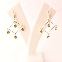 Lemon Topaz Round Cut Gemstone Handmade Fashion Earrings Jewelry 1.90&quot; SA 3527 - £4.14 GBP
