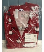 NWT The COMPANY STORE Flannel Pajama Set Two-Piece Red SANTA Print Size L - $54.14 CAD