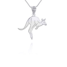 925 Sterling Silver Kangaroo Pendant Necklace - £18.60 GBP+