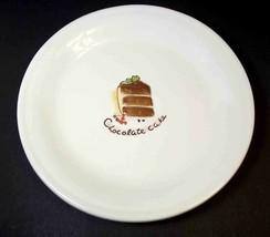 Dessert plate Chocolate Cake impressed lettering embossed center design 7&quot; - £9.65 GBP
