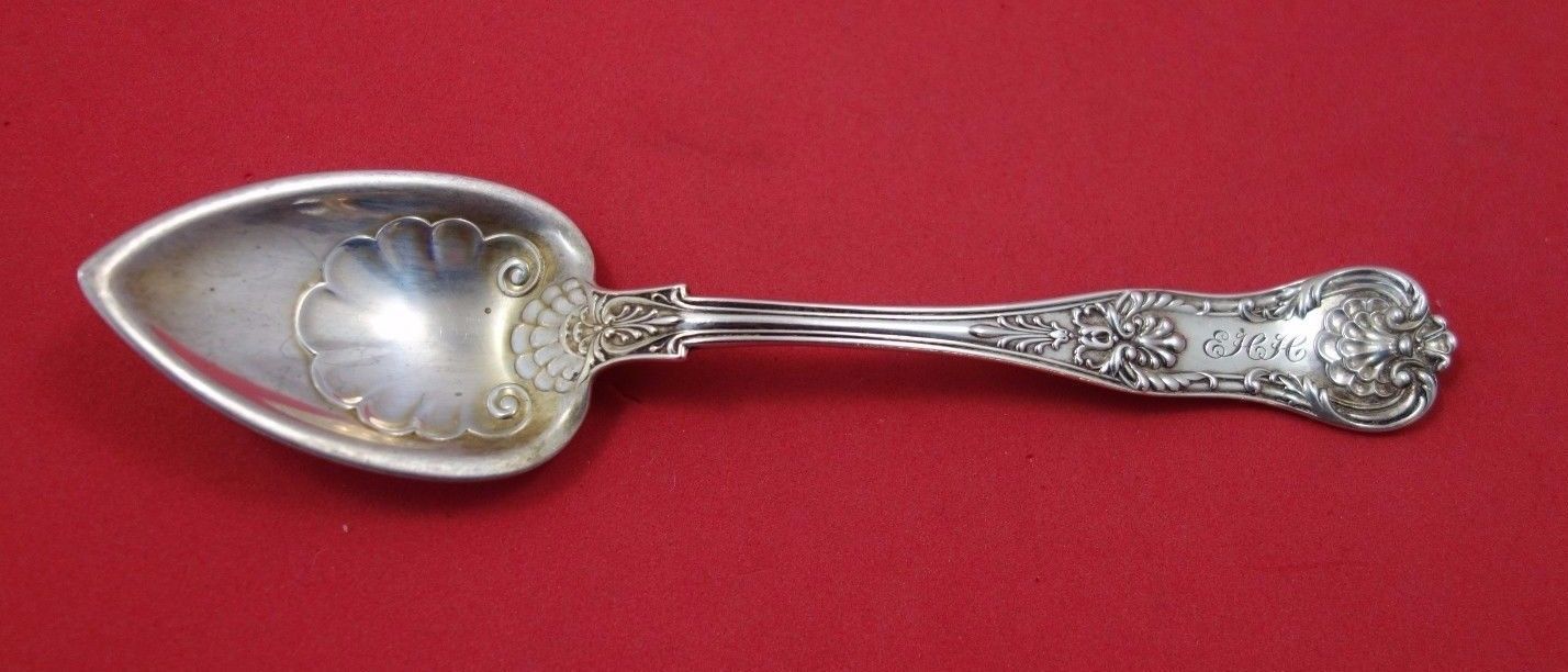 New Queens by Gorham Sterling Silver Melon Spoon Shell w/ Design in Bowl 5 3/4" - $78.21
