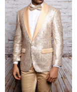 Men Insomnia Manzini Jacket Stage Performer Singer Prom MZE168 Champaign... - £119.45 GBP