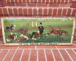 Vintage George Nathan Wooden Sign &quot;If you drink don&#39;t drive&quot; Funny Horse... - $128.69