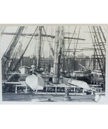 PLYMOUTH WINSOR BOAT LARGE ANTIQUE PHOTOGRAPH FISHING DOCKS BOATS YARD C... - £44.26 GBP