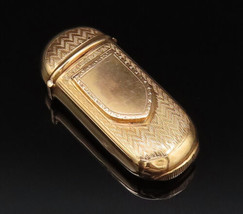 18K GOLD  Vintage Polished Etched Wavy Lines Lighter Case (OPENS)  GOT066 - $1,337.09