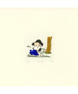 Lucy + Snoopy Peanuts Sowa &amp; Reiser #D/500 Hand Painted Etching Love You... - $102.83 CAD