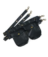 Gothic Punk Black Faux Leather Pocket Belt Steampunk - £5.34 GBP