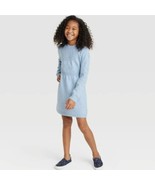 Girls&#39; Crochet Sweater Dress - Cat &amp; Jack Light Blue Size Small 6/6X New... - £9.19 GBP