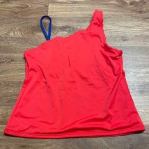 Lands End Girls Solid Red Blue Scalloped Tankini Swim Top Size 16 - £17.40 GBP