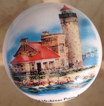 Cabinet Knobs W/ Lighthouse Old Macinak  MI - £4.35 GBP