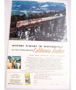 1959 Color Ad California Zephyr Vista Dome Winter Travel Is Wonderful - £6.28 GBP