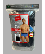 Hanes Ultimate Tagless Briefs Men XL (40-42)  Black Gray 100% Cotton 7 P... - £25.56 GBP