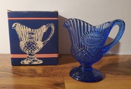 Vintage Avon Mount Vernon Sauce Pitcher Fostoria COBALT BLUE Washington With Box - £12.54 GBP