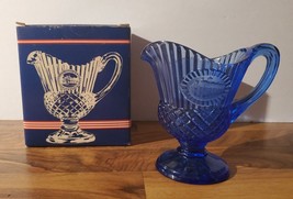 Vintage Avon Mount Vernon Sauce Pitcher Fostoria COBALT BLUE Washington With Box - £12.64 GBP