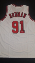Dennis Rodman Autographed Chicago Bulls White Custom Jersey Beckett WitnessedCOA - £135.89 GBP